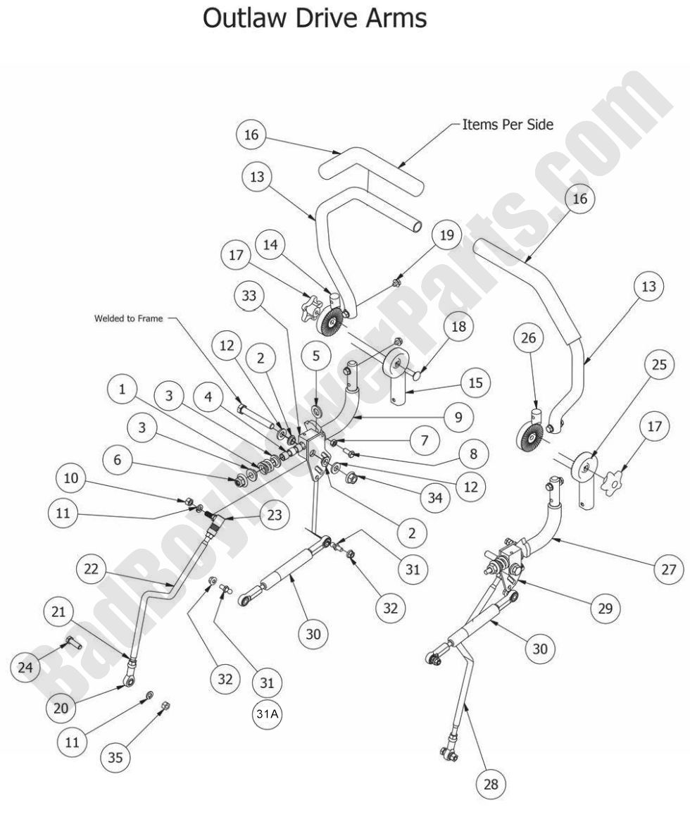2014 Outlaw & Outlaw Extreme - Drive Arm Assembly